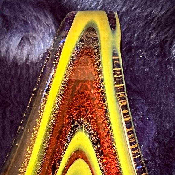 Lampwork & Dichroic Glass Teardrop Pendant - Picture 3 of 8